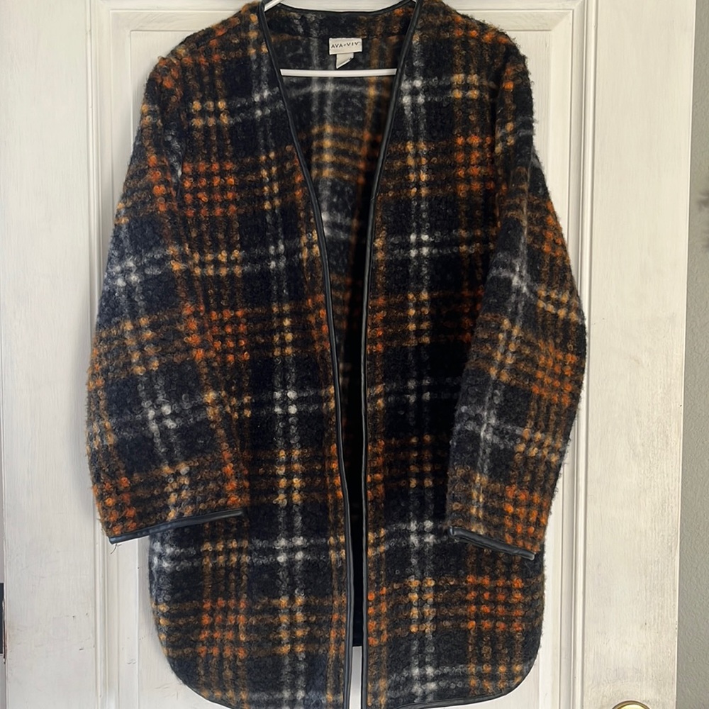 Wool Shacket Ava & Viv Size X for whomen with pockets warm & comfy